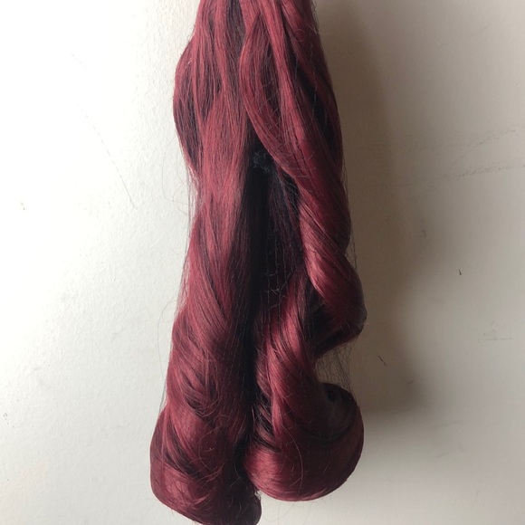 24” CURLY WINE RED 280 GRAMS  4 PEICE CLIP INS NWT main image 4